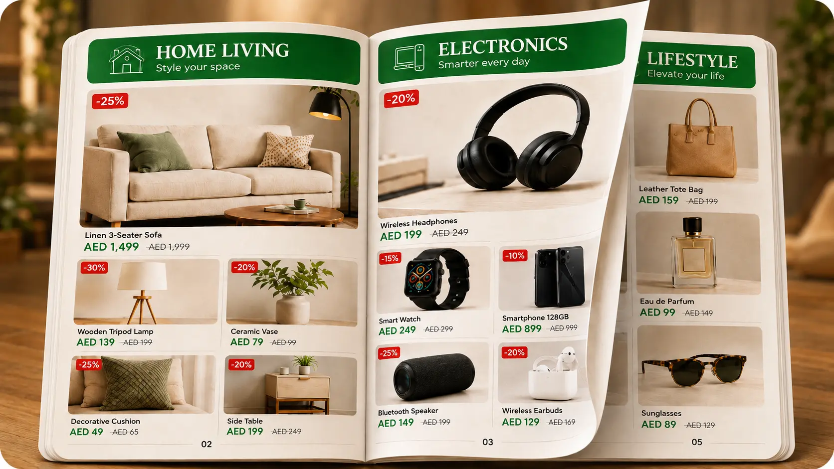 A merchant's catalog cover in the DealPopup app